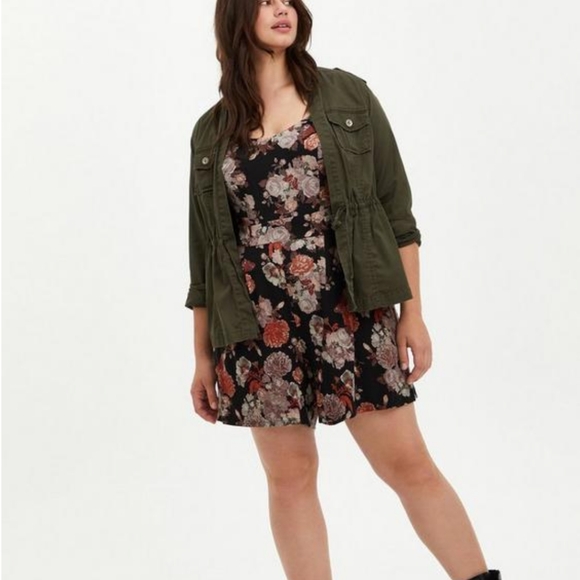 Torrid Peplum Twill Jacket  Sz.4X NWT Green - Picture 3 of 12